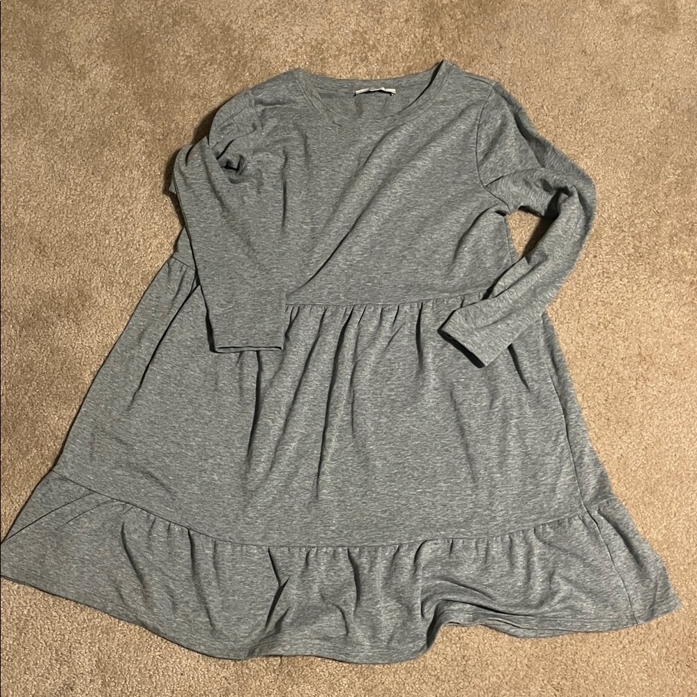 Gray Long Sleeve Dress
